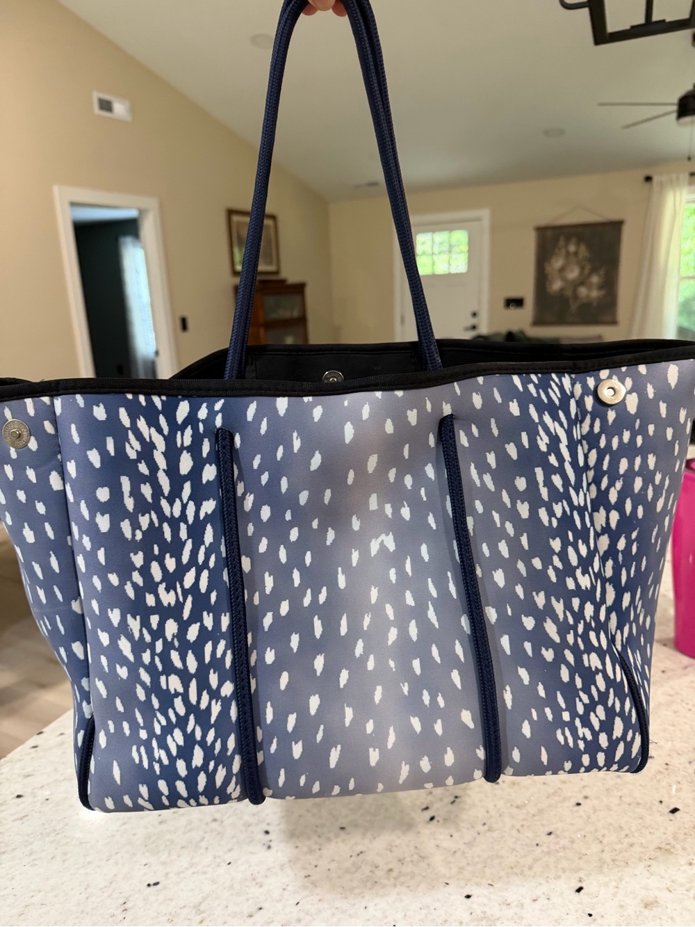 Parker & Hyde navy fawn Neoprene Tote Bag